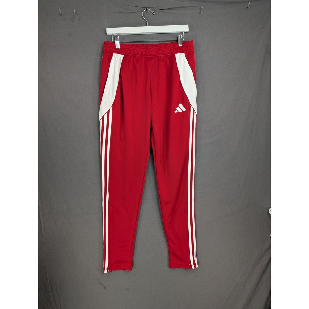 Adidas Mens Red White 3-Stripe Track Pants Medium 8574